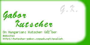 gabor kutscher business card